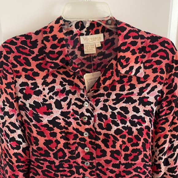Pink Leopard Silk Shirt - Picture 7 of 12